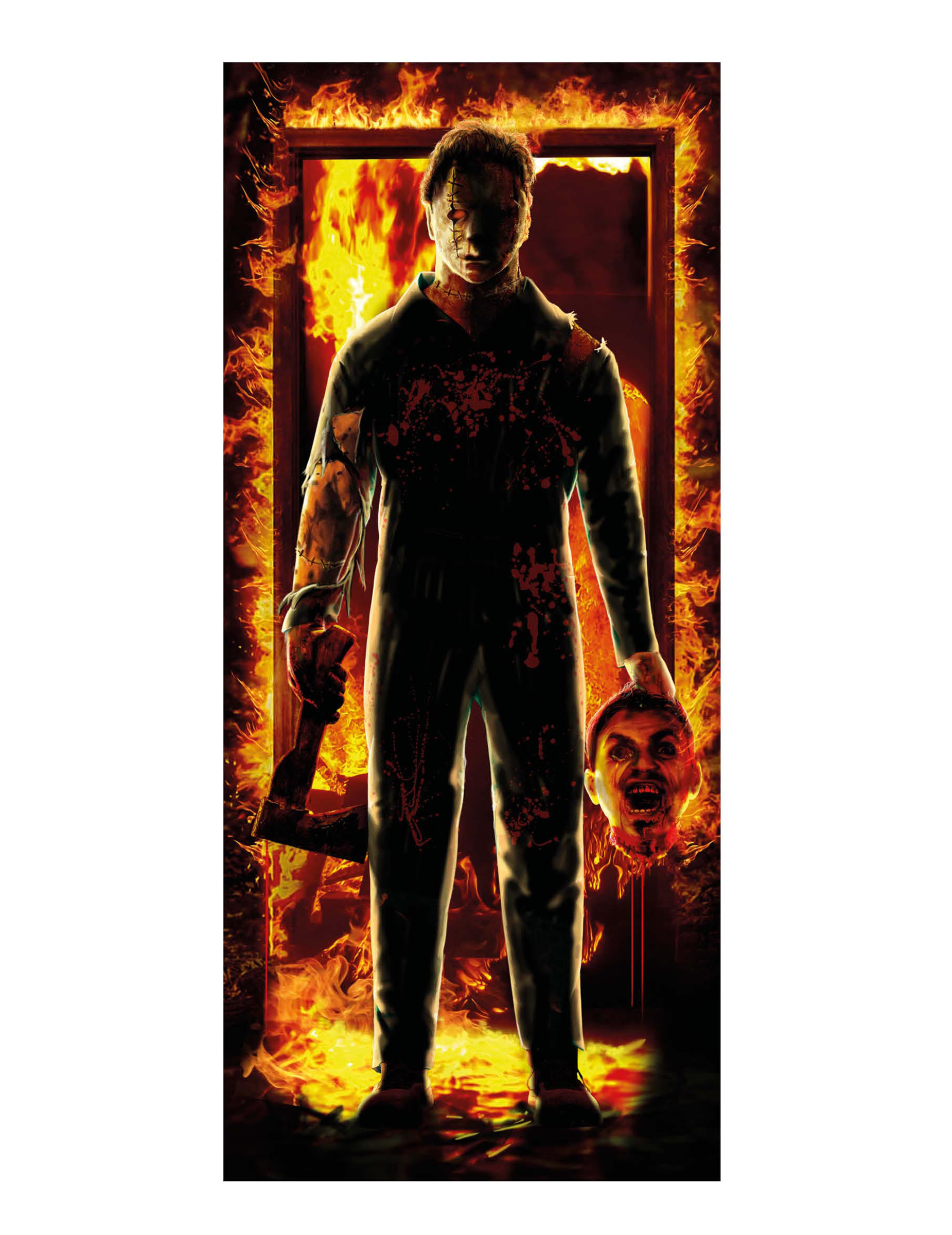 Türdekoration Horrorkiller 80 x 180cm Schocker im Filmstil von FIESTAS GUIRCA, S.L.