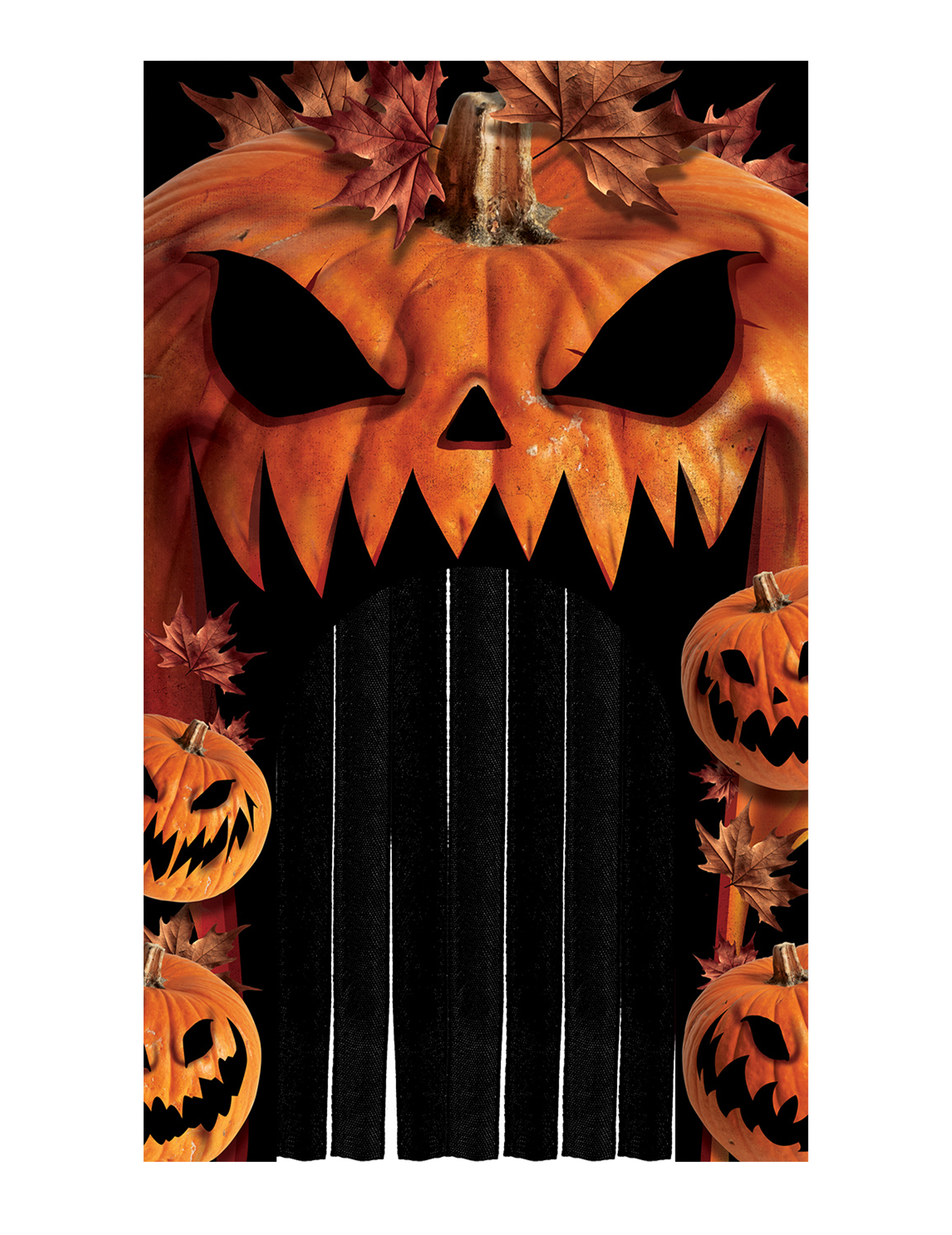 Türdekoration mit Kürbisvorhang 145cm Halloween Eingangsschmuck von FIESTAS GUIRCA, S.L.