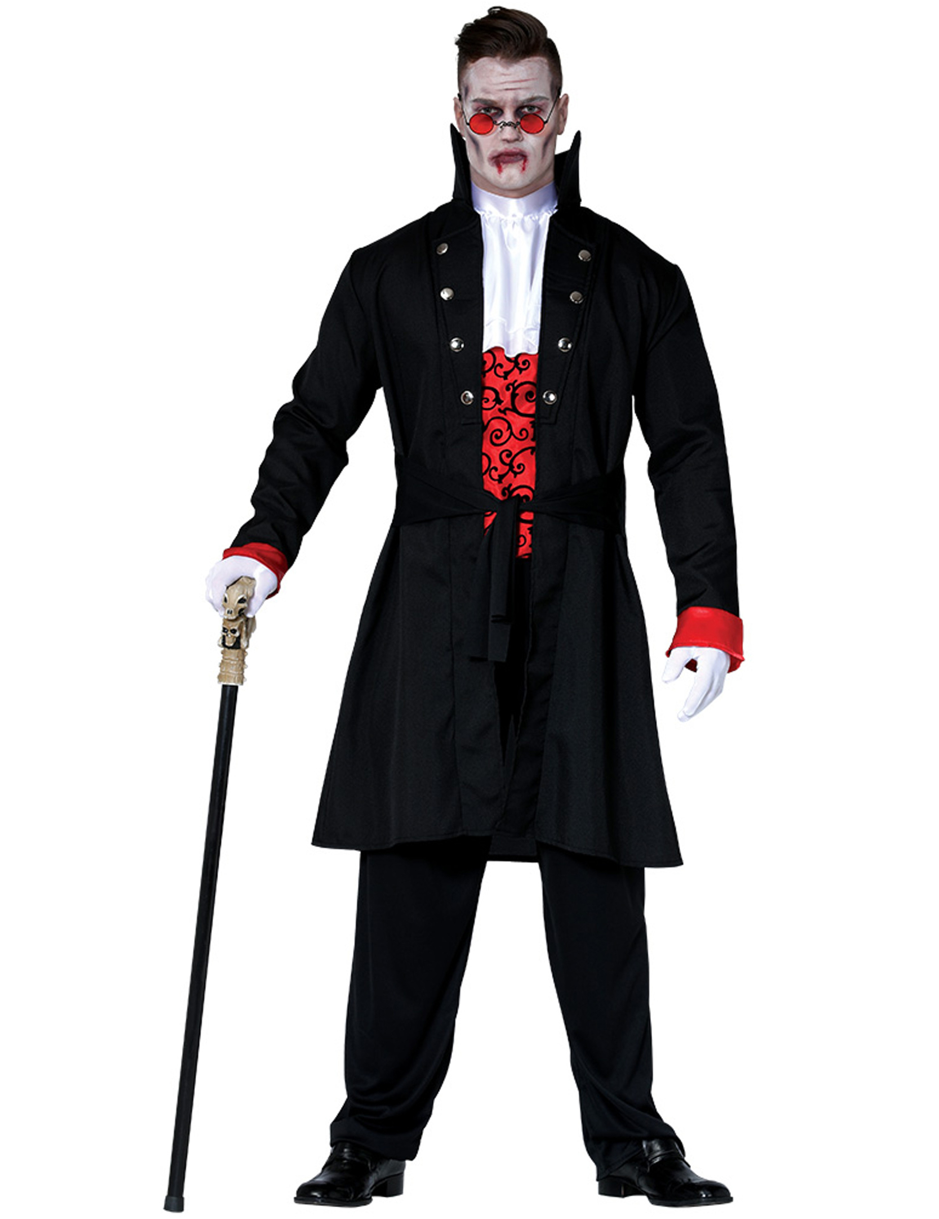 Vampir-Graf Herrenkostüm Halloween-Kostüm schwarz-rot von FIESTAS GUIRCA, S.L.