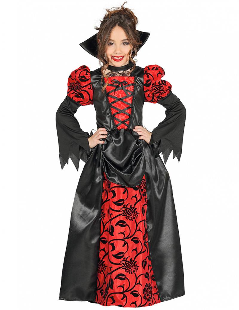 Vampirgräfin-Kostüm für Kinder Halloween schwarz-rot von FIESTAS GUIRCA, S.L.