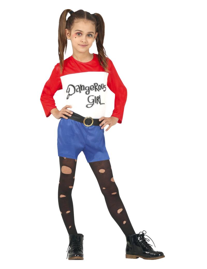 Verrückte Harlekin Mädchenkostüm bunt von FIESTAS GUIRCA, S.L.