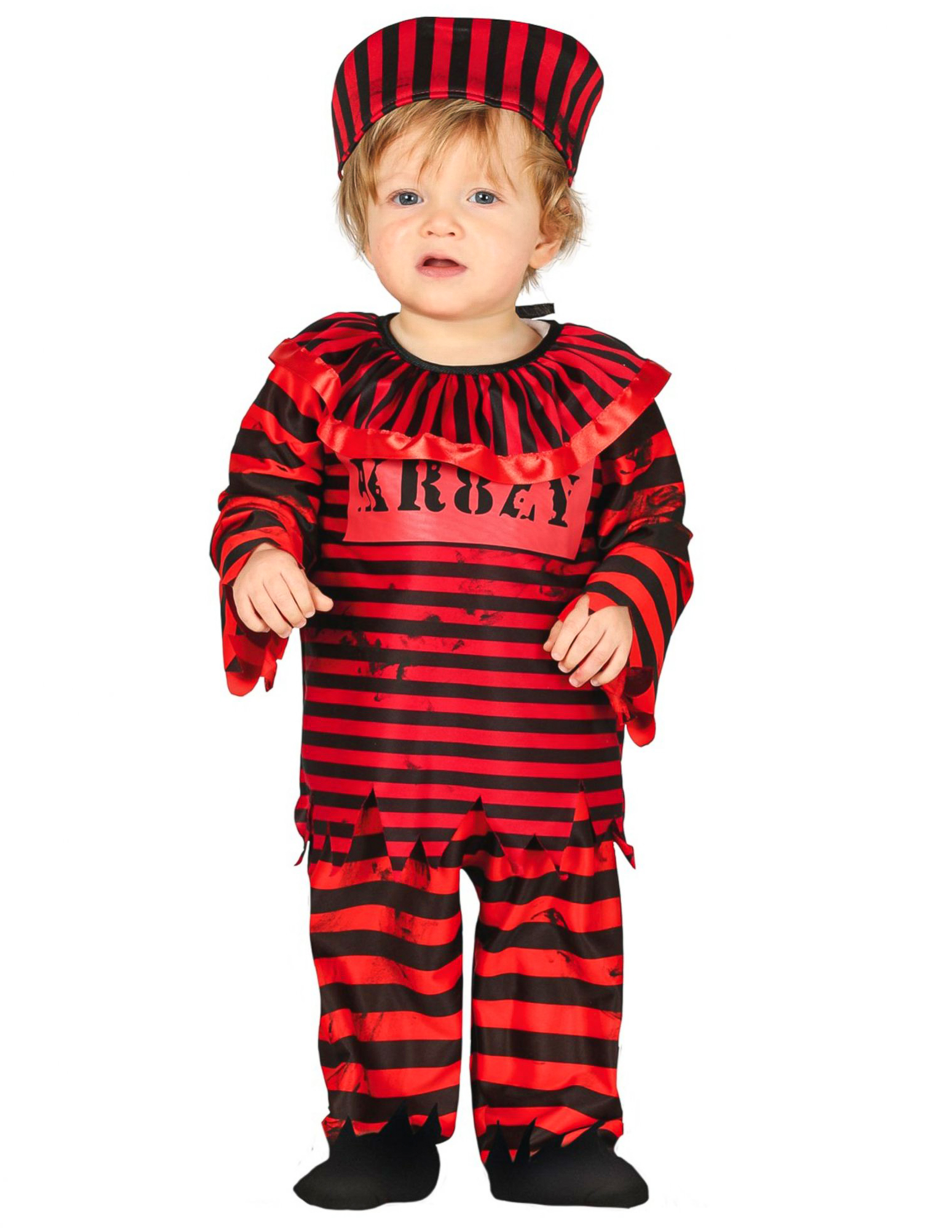 Verrückter Gefangener Babykostüm für Halloween schwarz-rot von FIESTAS GUIRCA, S.L.