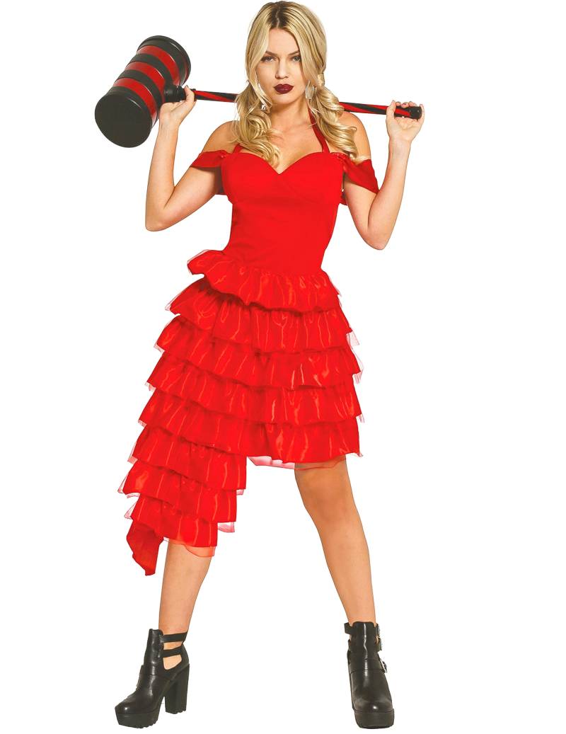 Verrücktes Harlekin-Kostüm für Damen rot von FIESTAS GUIRCA, S.L.