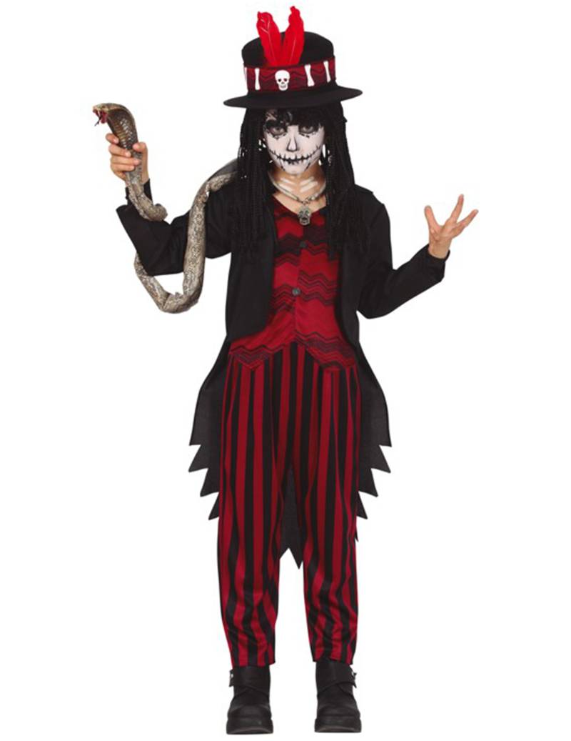 Voodoo-Kostüm für Jungen mystisches Halloweenkostüm schwarz-rot von FIESTAS GUIRCA, S.L.