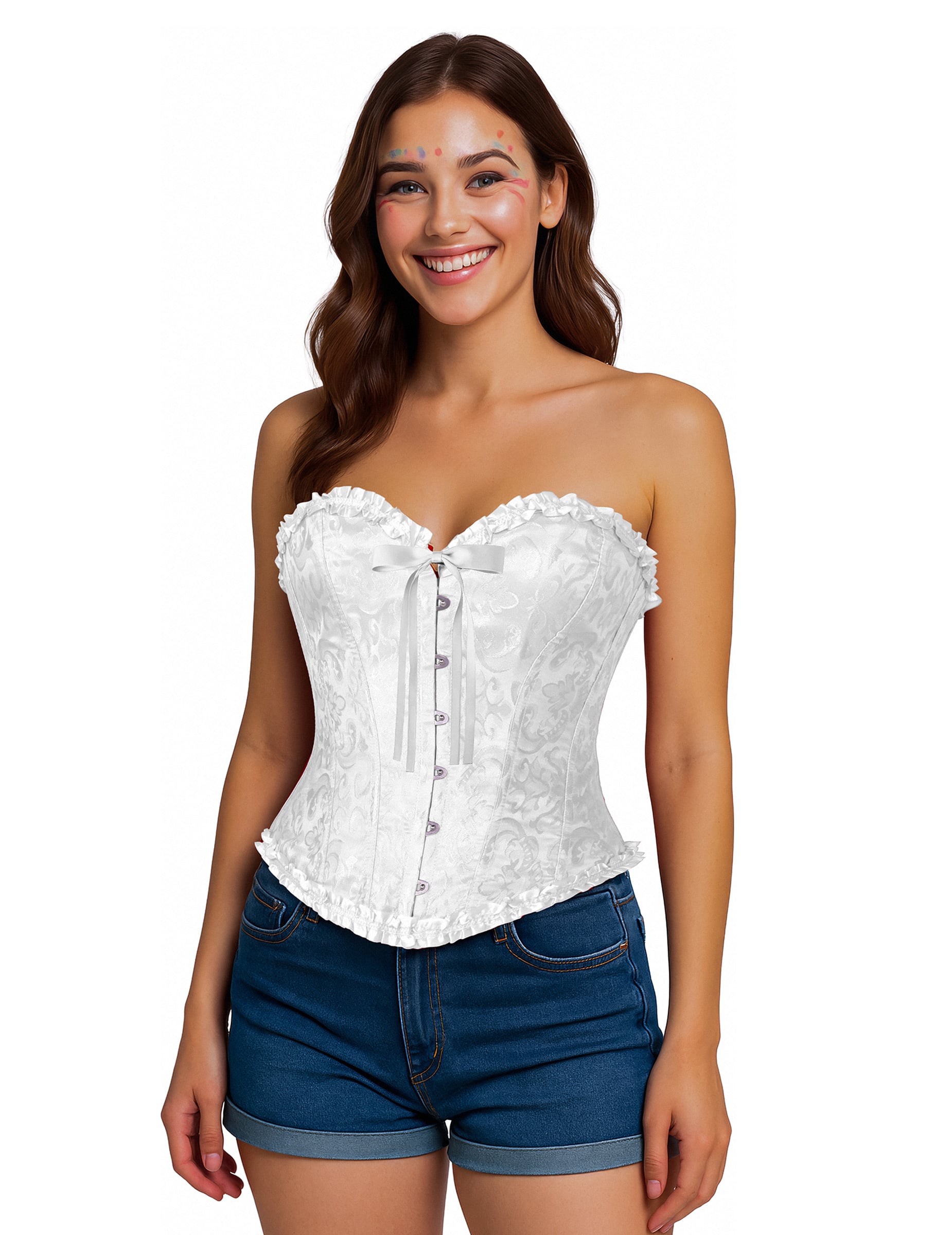 Weißes Korsett mit barocker Schnürung für Damen von FIESTAS GUIRCA, S.L.