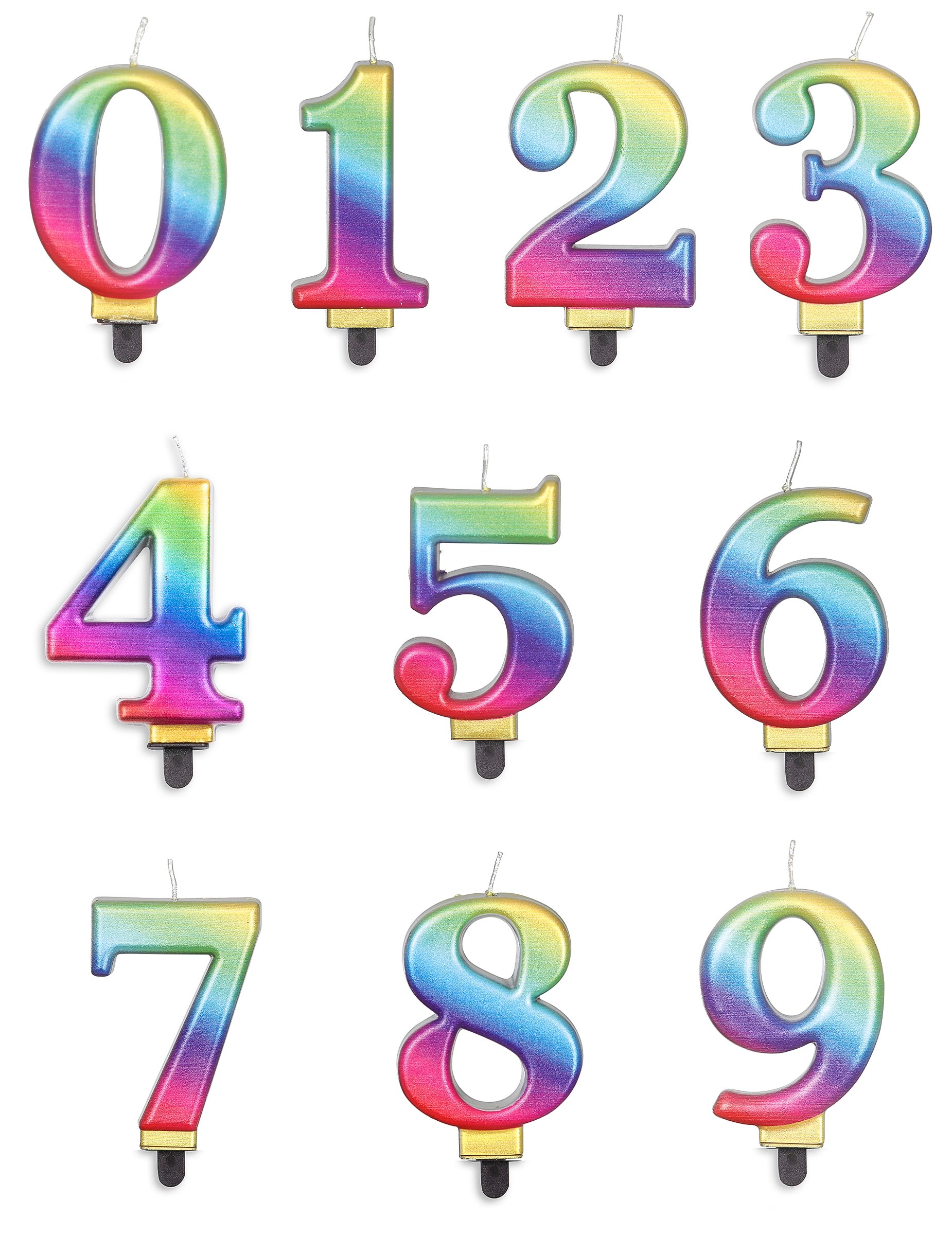 Zahlenkerze Bunt 8 cm von FIESTAS GUIRCA, S.L.