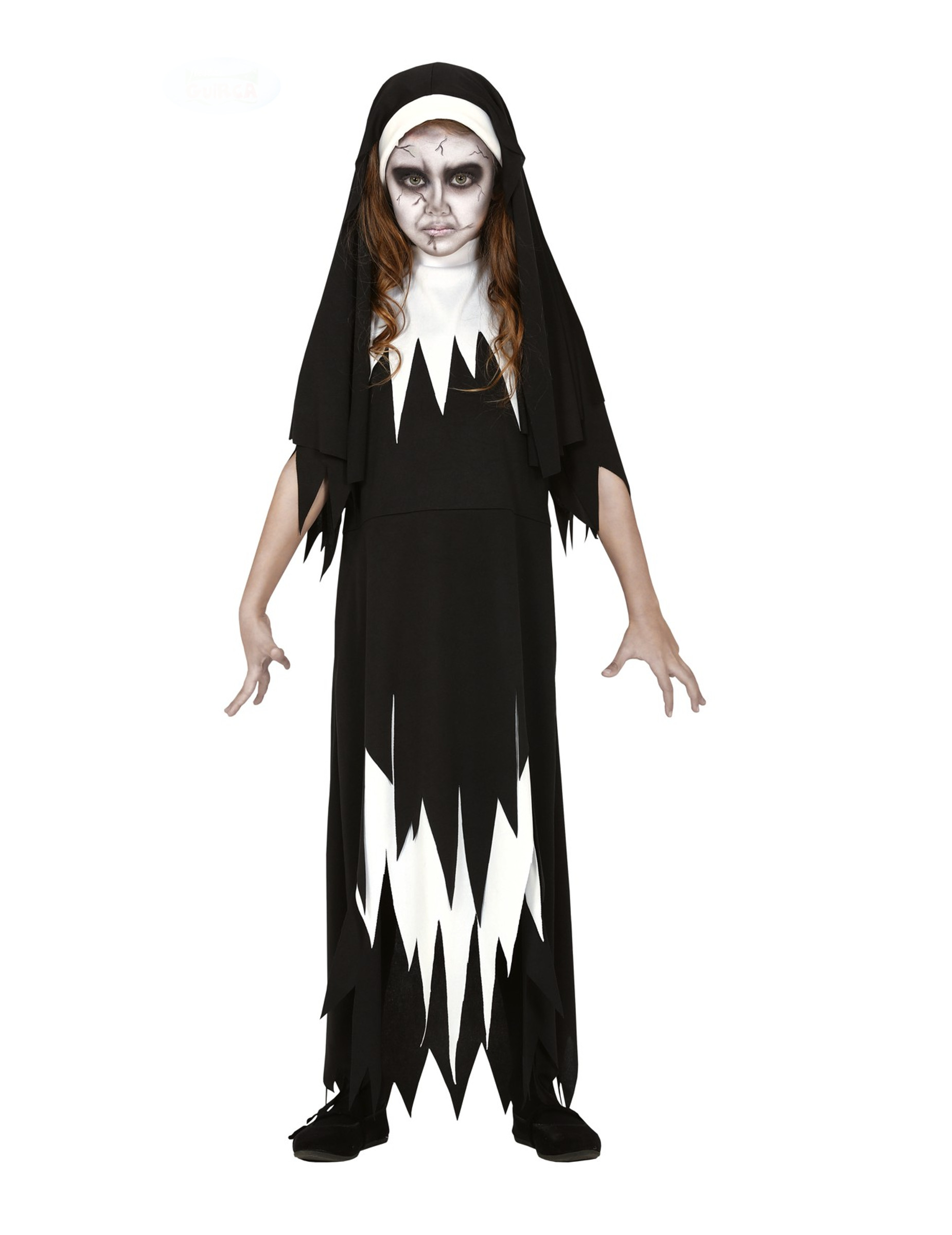 Zombie-Nonnenkostüm für Kinder Halloween-Kostüm schwarz-weiss von FIESTAS GUIRCA, S.L.