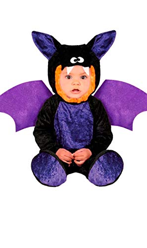 FIESTAS GUIRCA | Baby Fledermaus Kostüm (12-18 Monate) - Flügel, Kapuze, Overall und Füße - Tierkostüme für Halloween, Karneval und Kostümpartys - Ideal für Unisex-Babys - Schwarz und Lila von FIESTAS GUIRCA