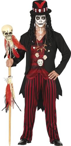 Fiestas GUiRCA Voodoo Schamane Halloween Kostüm Herren – Hexer Kostüm inklusive Voodoo Doctor Zylinder – Voodoo Priester Kostüm Herren Halloween 52 – 54 (L) von Fiestas GUiRCA