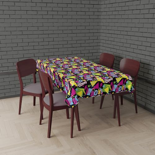 FIESTAS GUIRCA | 80er Jahre Tischdecke Multicolor (137x274 cm) - Tischdekoration für Partys und Retro-Themen - Ideal für Feiern und Events - Multicolor von FIESTAS GUIRCA