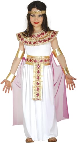 FIESTAS GUIRCA | Ägyptisches Mädchen Kostüm (10-12 Jahre) - Kleid, Umhang, Armband und Gürtel - Pharaonin und Königin des Nils Kostüme für Halloween, Karneval und Kostümpartys - Weiß und Gold von FIESTAS GUIRCA