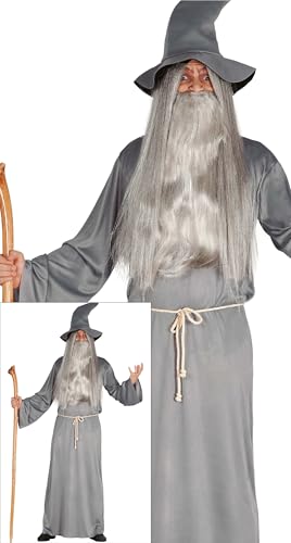 FIESTAS GUIRCA | Allmächtiger Zauberer Kostüm für Herren (54-56/XL) - Enthält Tunika, Hut und Gürtel - Ideal für Halloween, Karneval und Themenpartys - Hexenmeister- und Zauberer Kostüme - Grau FIESTAS GUIRCA | Allmächtiger Zauberer Kostüm für Herren (54-56/XL) - Enthält Tunika, Hut und Gürtel - Ideal für Halloween, Karneval und Themenpartys - Hexenmeister- und Zauberer Kostüme - Grau von FIESTAS GUIRCA
