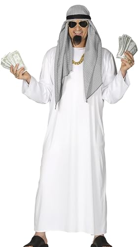 FIESTAS GUIRCA Arabischer Scheich Kostüm Herren – Arabisches Kostüm Fasching, Weiß inkl. Scheichtuch – Herren Kostüm Karneval Fasching Scheich Größe M 48-50 FIESTAS GUIRCA Arabischer Scheich Kostüm Herren – Arabisches Kostüm Fasching, Weiß inkl. Scheichtuch – Herren Kostüm Karneval Fasching Scheich Größe M 48-50 von FIESTAS GUIRCA