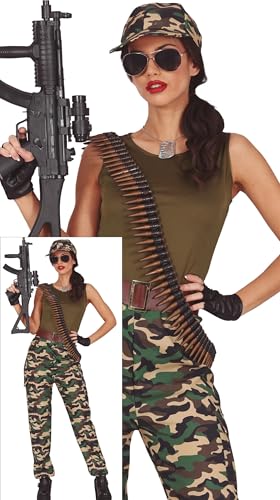 FIESTAS GUIRCA Armee Heldin Karnevalskostüm Damen – Tarnfarben Soldatin Kostüm – Grünes Militär Faschingskostüm Erwachsene Damen Größe L FIESTAS GUIRCA Armee Heldin Karnevalskostüm Damen – Tarnfarben Soldatin Kostüm – Grünes Militär Faschingskostüm Erwachsene Damen Größe L von FIESTAS GUIRCA