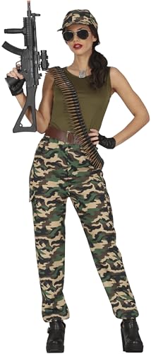 FIESTAS GUIRCA Armee Heldin Karnevalskostüm Damen – Tarnfarben Soldatin Kostüm – Grünes Militär Faschingskostüm Erwachsene Damen Größe M FIESTAS GUIRCA Armee Heldin Karnevalskostüm Damen – Tarnfarben Soldatin Kostüm – Grünes Militär Faschingskostüm Erwachsene Damen Größe M von FIESTAS GUIRCA