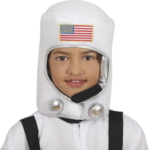 FIESTAS GUIRCA | Astronautenhelm aus Stoff für Kinder (Einheitsgröße) - Kostümzubehör für Pilot-Partys und Weltraumabenteuer - Ideal für Halloween und Karneval - Unisex für Kinder - Weiß von FIESTAS GUIRCA
