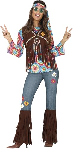 FIESTAS GUIRCA Batik Hippie Kostüm Damen – Komplettes 70er Hippie Outfit Damen inkl. Stirnband, Oberteil mit angenähter Fransenweste u. Hose mit Schlag – 60er Jahre Hippie Kleidung Damen Größe S 34-36 FIESTAS GUIRCA Batik Hippie Kostüm Damen – Komplettes 70er Hippie Outfit Damen inkl. Stirnband, Oberteil mit angenähter Fransenweste u. Hose mit Schlag – 60er Jahre Hippie Kleidung Damen Größe S 34-36 von FIESTAS GUIRCA