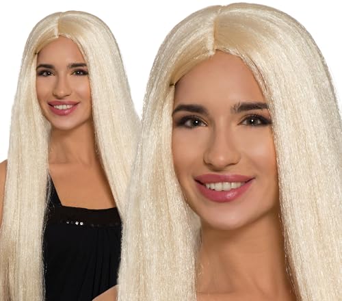 FIESTAS GUIRCA | Blonde Haarperücke für Frauen (Einheitsgröße) - Kostümzubehör für Halloween und Themenpartys - Ideal für Erwachsene - Perfekt für Feiern und Events - Schwarz von FIESTAS GUIRCA
