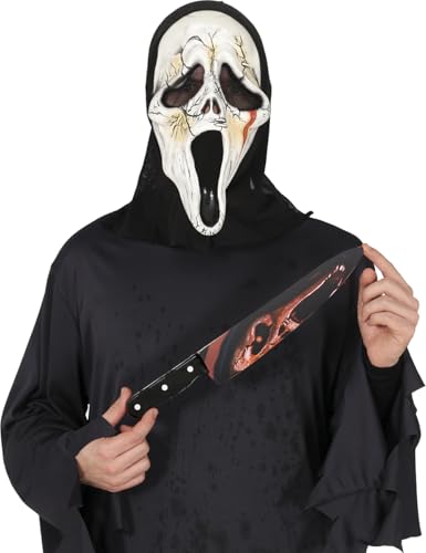 FIESTAS GUIRCA | Blutiges Killer Messer (37 cm) - Spielzeugwaffe für Killer Kostüm an Halloween und Horrorpartys - Unisex für Erwachsene - Mehrfarbig von FIESTAS GUIRCA
