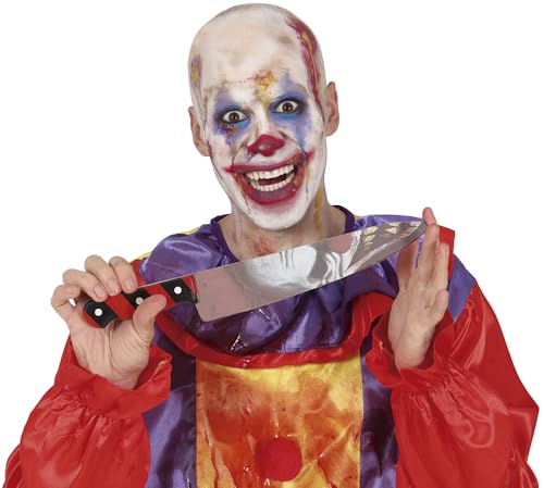 FIESTAS GUIRCA | Blutspritzendes Clownmesser (37 cm) - Spielzeugwaffe für Killer Kostüm an Halloween und Gruselfeiern - Mehrfarbig von FIESTAS GUIRCA
