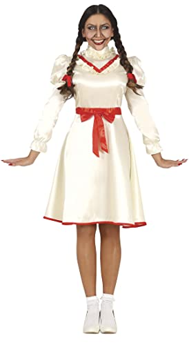 Fiestas GUiRCA Böse Puppe - Weißes Kleid mit roten Schleifen Kostüm Erwachsene Damen Größe S 34-36 von Fiestas GUiRCA