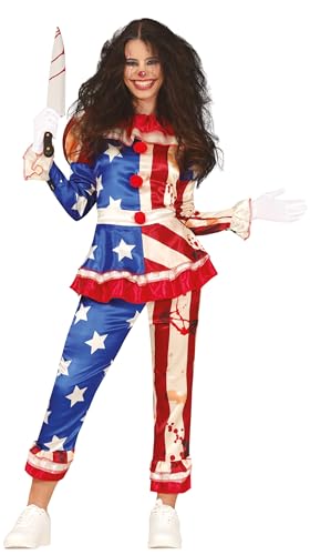 FIESTAS GUIRCA Böser Amerikanischer Clown Halloween Kostüm Teenager Mädchen – USA Horror Clown Mädchen Halloween Kostüm Teens 14-16 Jahre von FIESTAS GUIRCA