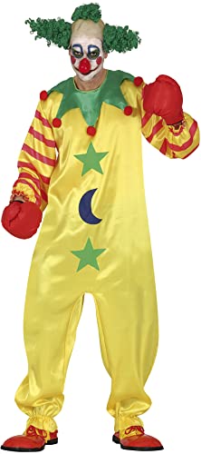 FIESTAS GUIRCA Böser Killer Clown Kostüm – Horror Zirkus Gelber Mörder Clown Kostüm Halloween Herren Größe 52-54 L von FIESTAS GUIRCA