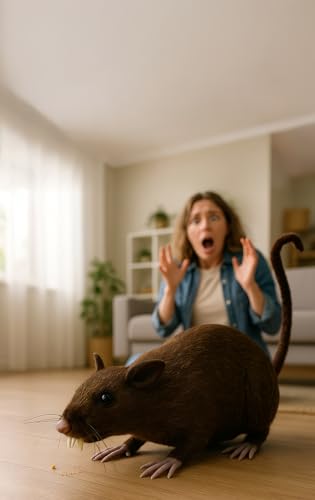 FIESTAS GUIRCA | Braune Deko Ratte (15 cm) - Gruselige Halloween Deko für Partys oder im Spukhaus - Maus Schaurige Halloween Dekoration - Braun von FIESTAS GUIRCA