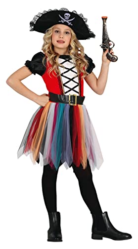 Fiestas GUiRCA Bunte Piratin Mädchen Kostüm – Piratenhut und Kleid mit Tüllrock für Mädchen von 7-9 Jahren von Fiestas GUiRCA