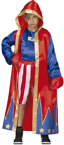 FIESTAS GUIRCA | Boxer Kostüm für Kinder (5-6 Jahre) - Robe, T-Shirt und Hose - Sportliche Kostüme für Halloween, Karneval und Kostümpartys - Ideal für Jungen und Mädchen - Blau und Rot von FIESTAS GUIRCA