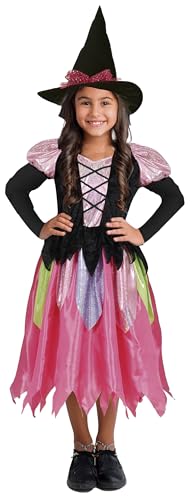 FIESTAS GUIRCA Charmantes rosa Hexenkostüm für Mädchen, Hexenkostüm mit Hexenhut, Halloween-Kostüme für Mädchen von 3 bis 4 Jahren von FIESTAS GUIRCA