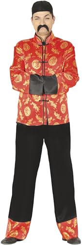 FIESTAS GUIRCA Chinesen Kostüm Herren – Rotes Orientalisches Outfit – Japaner Herren Kostüm Karneval Fasching Größe XL 54-56 von FIESTAS GUIRCA