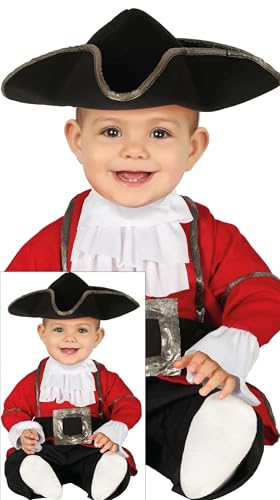FIESTAS GUIRCA | Pirat Baby Kostüm (18-24 Monate) - Gürtel, Hut und Overall - Korsar Kostüme für Halloween, Karneval und Kostümpartys - Ideal für Babys - Granatrot und Schwarz von FIESTAS GUIRCA