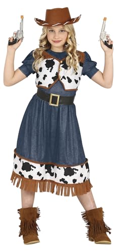 Fiestas GUiRCA Cowgirl Mädchen Kostüm – Kinder Wild Wild West Cowboy Outfit mit Kleid und Weste für Mädchen von 5-6 Jahren von Fiestas GUiRCA