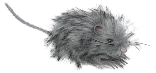 FIESTAS GUIRCA | Deko Pelzige Graue Rate (11 cm) - Gruselige Halloween Deko für Partys oder im Spukhaus - Haarige Maus Schaurige Halloween Dekoration - Grau von FIESTAS GUIRCA