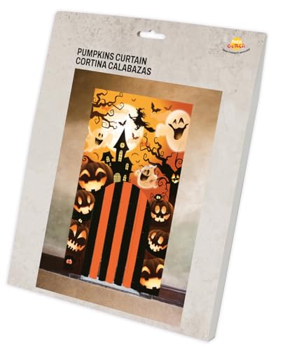 FIESTAS GUIRCA | Deko Türvorhang Kürbisse (145x240 cm) - Halloween Dekoration für Wand, Tür und Fenster - Ideal für Partys und Feiern - Bunt von FIESTAS GUIRCA