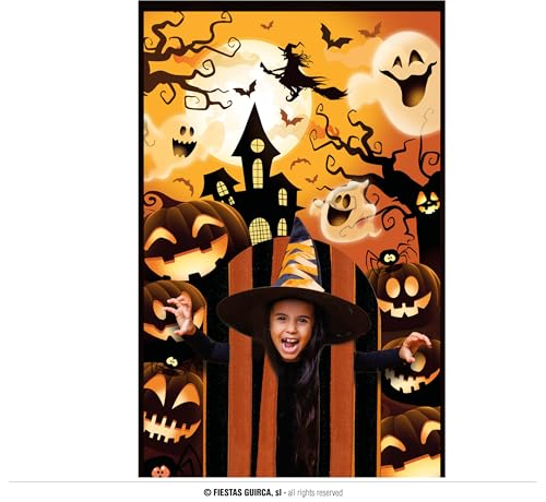FIESTAS GUIRCA | Deko Türvorhang Kürbisse (145x240 cm) - Halloween Dekoration für Wand, Tür und Fenster - Ideal für Partys und Feiern - Bunt von FIESTAS GUIRCA