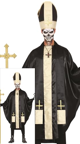 FIESTAS GUIRCA Diabolischer Papst Halloween Kostüm Herren – Kardinal Bischof Kostüm in Schwarz und Gold inkl. Umhang, Mitra u. Stola – Kostüm Herren Halloween L 52-54 FIESTAS GUIRCA Diabolischer Papst Halloween Kostüm Herren – Kardinal Bischof Kostüm in Schwarz und Gold inkl. Umhang, Mitra u. Stola – Kostüm Herren Halloween L 52-54 von FIESTAS GUIRCA