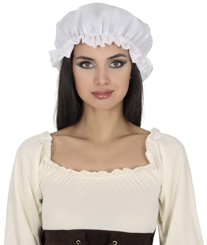 FIESTAS GUIRCA | Dienstmädchenhaube für Erwachsene Unisex (Einheitsgröße) - Kostümzubehör für historische Partys, Halloween und Karneval - Ideal für Cosplay und Themenveranstaltungen - Weiß von FIESTAS GUIRCA