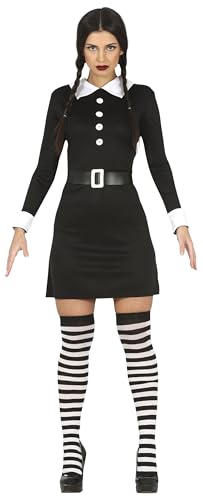 FIESTAS GUIRCA Donnerstag Gothic Familien Mädchen - Kurzes Schwarzes Kleid Kostüm Erwachsene Damen Größe M 36-38 FIESTAS GUIRCA Donnerstag Gothic Familien Mädchen - Kurzes Schwarzes Kleid Kostüm Erwachsene Damen Größe M 36-38 von FIESTAS GUIRCA