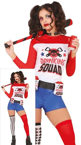 FIESTAS GUIRCA Drinking Squad Junggesellenabschied Karnevalskostüm Damen – Rot Blaues Harlekin Outfit mit Dosenhaltern – Lustiges Faschingskostüm Erwachsene Damen Größe M FIESTAS GUIRCA Drinking Squad Junggesellenabschied Karnevalskostüm Damen – Rot Blaues Harlekin Outfit mit Dosenhaltern – Lustiges Faschingskostüm Erwachsene Damen Größe M von FIESTAS GUIRCA