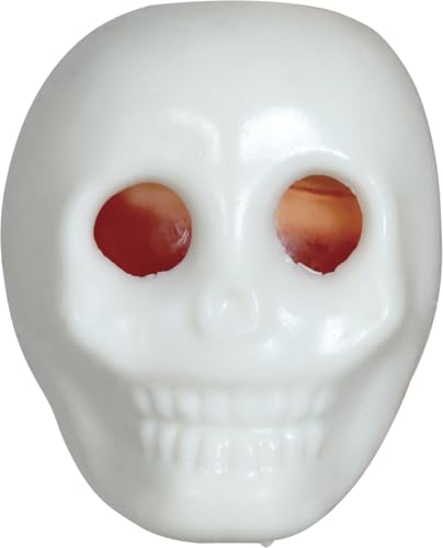 FIESTAS GUIRCA | Elastisches Gehirn mit Würmern (8 cm) - Stressball in Totenkopf-Design - Ideal für Halloween und gruselige Feiern - Weiß von FIESTAS GUIRCA
