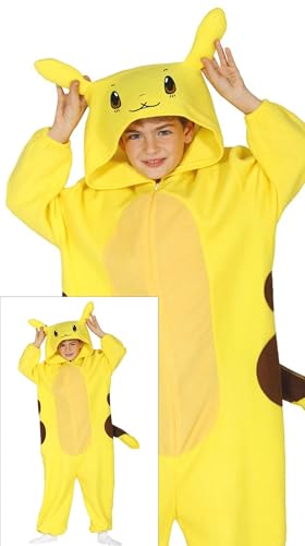 Fiestas Guirca Elektro Chinchilla Onesie Kinder – Gelbes Anime Kostüm Jungen u. Mädchen - Alter 10-12 J. - Manga Chinchilla Pyjama Kostüm Kinder Karneval, Fasching, Lustige Tierkostüme für Kinder von Fiestas GUiRCA