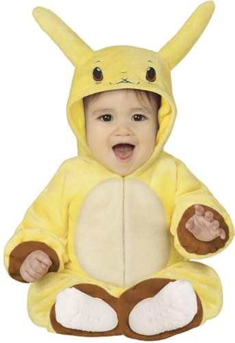 FIESTAS GUIRCA | Elektrisches Chinchilla Baby Kostüm (12-18 Monate) - Kapuze, Schwanz und Overall - Kostüme für Videospiele und Tiere für Halloween und Kostümpartys - Unisex - Gelb und Braun von FIESTAS GUIRCA