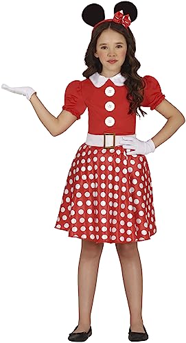 FIESTAS GUIRCA Entzückende Kleine Maus Karneval Kostüm Mädchen – Rotes Kleid mit Mausohren Haarreif – Fasching Karneval Kostüm Kinder Mädchen 5-6 Jahre von FIESTAS GUIRCA