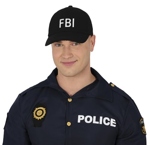 FIESTAS GUIRCA | FBI Mütze (Einheitsgröße) - Kostümzubehör für Polizeikostüme, Halloween und Karneval - Ideal für Cosplay - Unisex für Erwachsene - Schwarz von FIESTAS GUIRCA