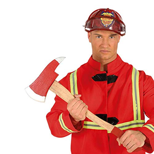 FIESTAS GUIRCA Feuerwehr-Spielzeug-Axt Kostümzubehör für Karneval rot-beige 60cm von FIESTAS GUIRCA