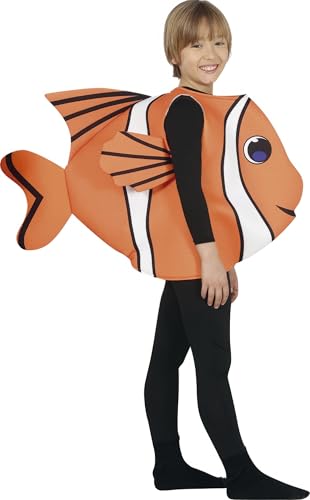 FIESTAS GUIRCA | Fisch Kostüm für Kinder (10-12 Jahre) - Unisex Tunika - Tierkostüme für Halloween, Karneval und Kostümpartys - Ideal für Jungen und Mädchen - Orange und Weiß von FIESTAS GUIRCA