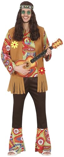 FIESTAS GUIRCA Flower Power Hippie Kostüm Herren – 70er Karneval Kostüm Hippie Herren inkl. Oberteil mit Fransenweste u. Hose – Kostüm Fasching Hippie Herren Größe M 48-50 FIESTAS GUIRCA Flower Power Hippie Kostüm Herren – 70er Karneval Kostüm Hippie Herren inkl. Oberteil mit Fransenweste u. Hose – Kostüm Fasching Hippie Herren Größe M 48-50 von FIESTAS GUIRCA
