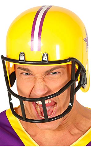 FIESTAS GUIRCA | American Football Helm Gelb (Einheitsgröße) - Sportzubehör für American Football Spieler Kostüme - Ideal für Themenpartys und Sportfeiern - Unisex für Erwachsene - Gelb von FIESTAS GUIRCA